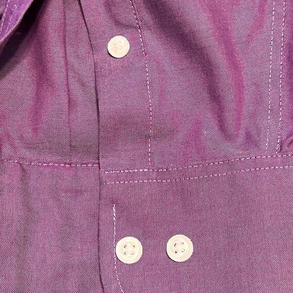 Men's Eagle Shirt 16.5-34/35 Purple 100% Cotton Button Down Dress - Picture 7 of 7